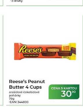 Reese's Peanut Butter 4 Cups arašídové čokoládové pohárky 79g