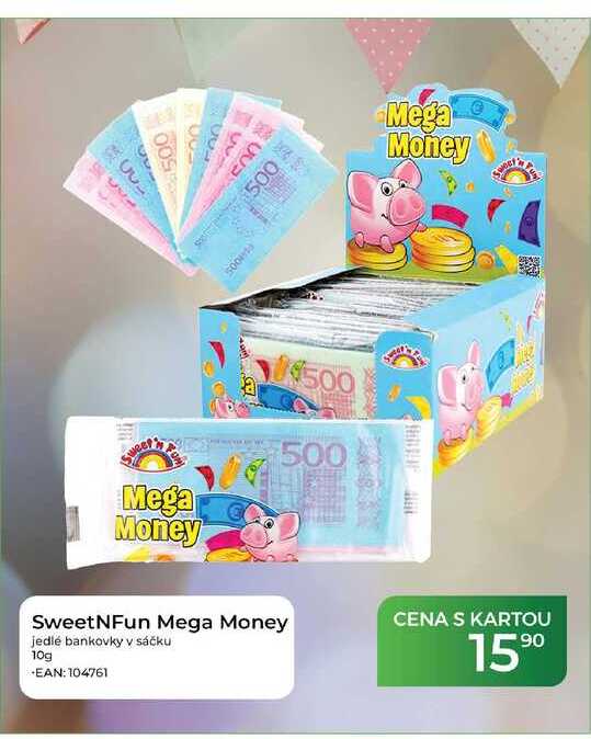 SweetNFun Mega Money jedlé bankovky v sáčku 10g