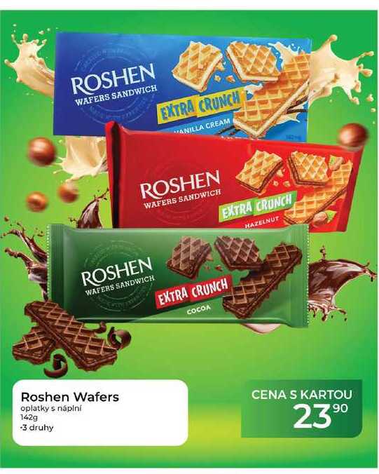 Roshen Wafers oplatky s náplní 142g
