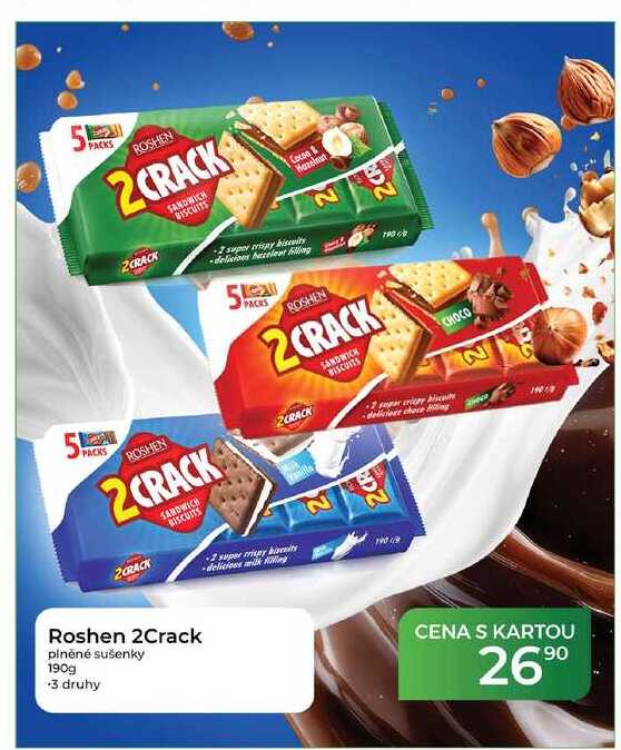 Roshen 2Crack plněné sušenky 190g