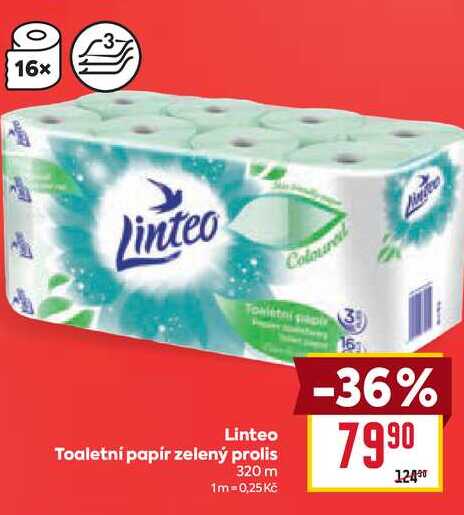 Linteo Toaletní papír zelený prolis 320 m