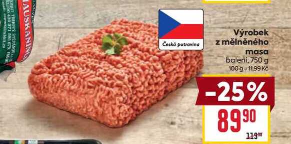 Výrobek z mělněného masa balení, 750 g