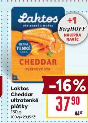 Laktos Cheddar ultratenké plátky 130 g