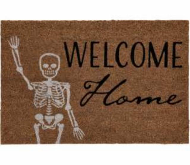 Halloweenská rohožka z kokosových vláken 40 x 60 cm - kostlivec