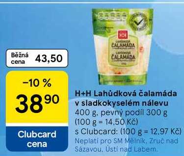 H+H Lahůdková čalamáda v sladkokyselém nálevu, 400 g