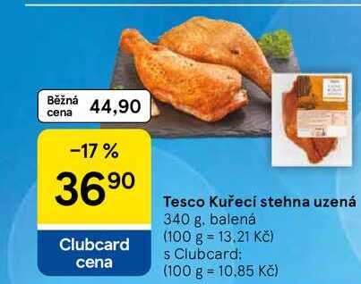 Tesco Kuřecí stehna uzená, 340 g, balená