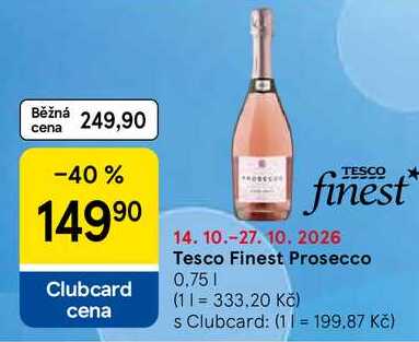 Tesco Finest Prosecco, 0,75 l