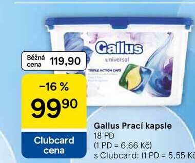 Gallus Prací kapsle, 18 PD