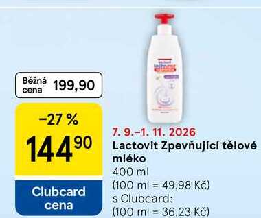 Lactovit Zpevňující tělové mléko, 400 ml