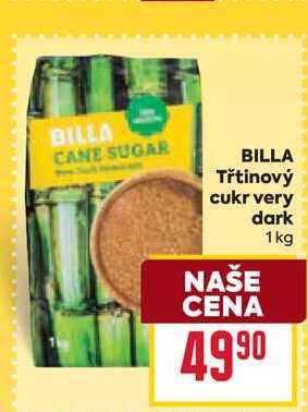 BILLA Třtinový cukr very dark 1 kg 