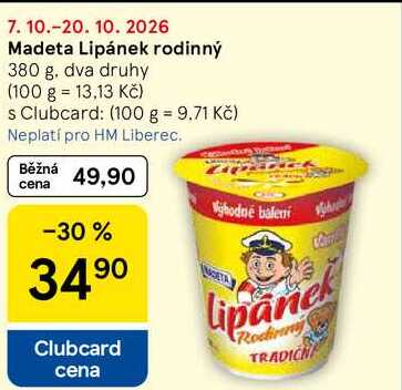 Madeta Lipánek rodinný, 380 g