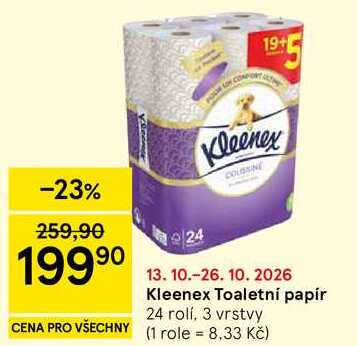 Kleenex Toaletní papír, 24 rolí, 3 vrstvy
