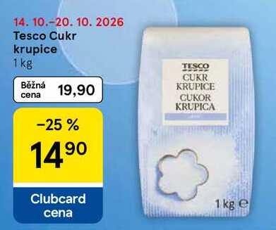Tesco Cukr krupice, 1 kg