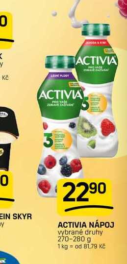 ACTIVIA NÁPOJ vybrané druhy 270-280 g