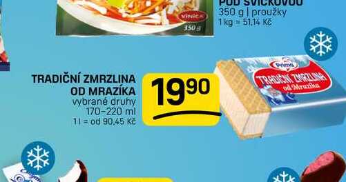 TRADIČNÍ ZMRZLINA OD MRAZÍKA vybrané druhy 170-220 ml 