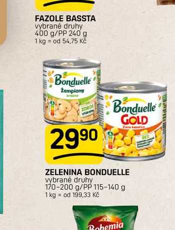 ZELENINA BONDUELLE vybrané druhy 170-200 g/PP 115-140 g