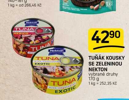 TUŇÁK KOUSKY SE ZELENINOU NEKTON vybrané druhy 170 g