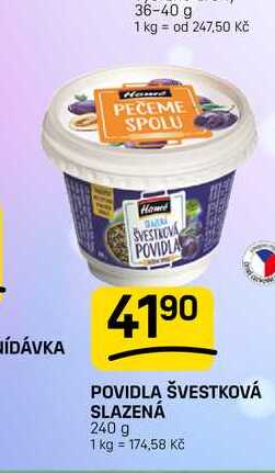POVIDLA ŠVESTKOVÁ SLAZENÁ 240 g