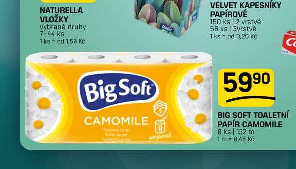 BIG SOFT TOALETNÍ PAPÍR CAMOMILE 8 ks