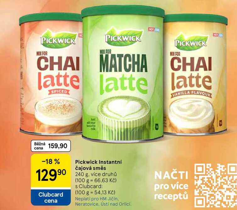 Pickwick Instantní čajová směs, 240 g, více druhů  