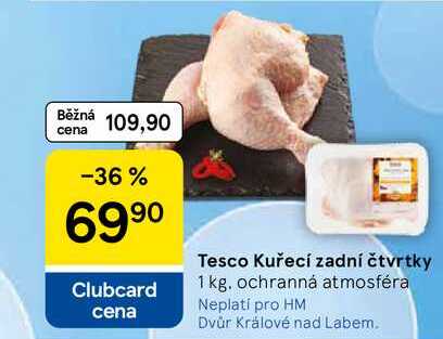 Tesco Kuřecí zadní čtvrtky, 1 kg 