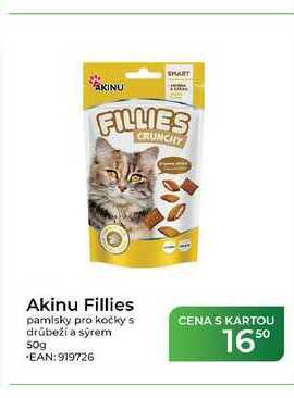 Akinu Fillies pamlsky pro kočky s drůbeží a sýrem 50g