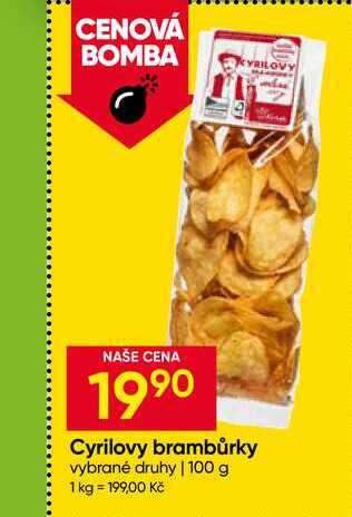 Cyrilovy brambůrky vybrané druhy 100 g
