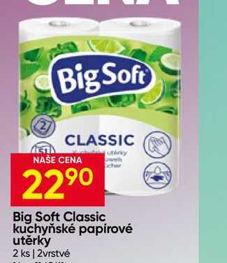 Big Soft Classic kuchyňské papírové utěrky 2 ks 2vrstvé 