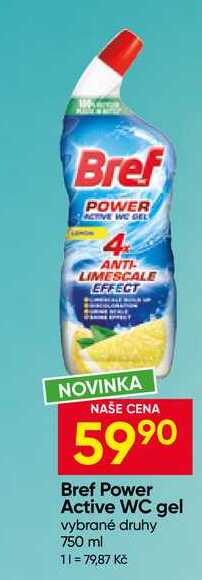 Bref Power Active WC gel vybrané druhy 750 ml