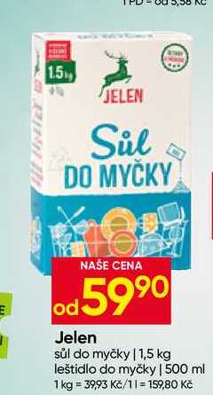 Jelen sůl do myčky 1,5 kg