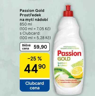 Passion Gold Prostředek na mytí nádobí, 850 ml