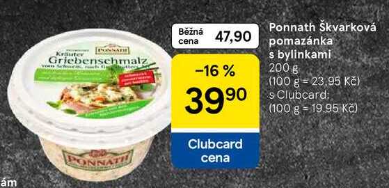 Ponnath Škvarková pomazánka s bylinkami, 200 g 