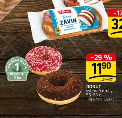 DONUT vybrané druhy 55-56 g