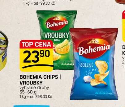 BOHEMIA CHIPS | VROUBKY vybrané druhy 55-60 g