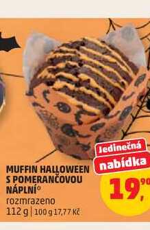 MUFFIN HALLOWEEN S POMERANČOVOU NÁPLNÍ rozmrazeno 112 g 