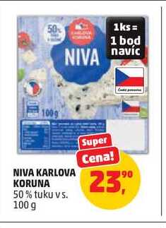 KARLOVA KORUNA NIVA 50% tuku vs. 100 g