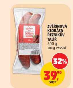 ŘEZNÍKŮV TALÍŘ ZVĚŘINOVÁ KLOBÁSA 200g
