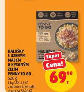 HALUŠKY S UZENÝM MASEM A KYSANÝM ZELÍM PENNY TO GO 520 g