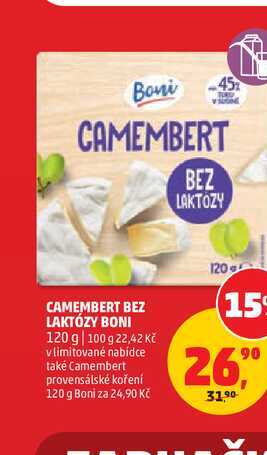 BONI CAMEMBERT BEZ LAKTÓZY 120 g