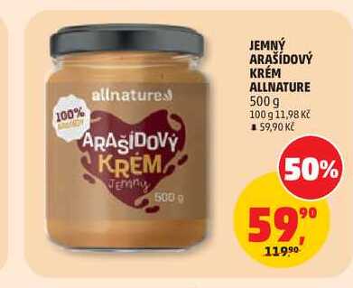 ALLNATURE JEMNÝ ARAŠÍDOVÝ KRÉM 500 g