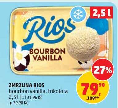 RIOS zmrzlina bourbon vanilla, trikolora 2,5 l