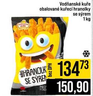 Vodňanské kuře obalované kuřecí hranolky se sýrem 1 kg