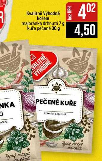 Kvalitně Výhodně koření majoránka drhnutá 7 g kuře pečené 30 g 