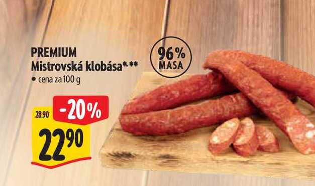 PREMIUM Mistrovská klobása 100 g