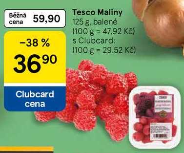 Tesco Maliny, 125 g, balené
