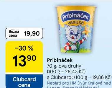 Pribináček vanilka, 70 g