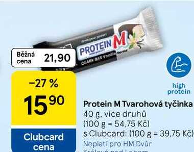 Protein M Tvarohová tyčinka, 40 g, více druhů