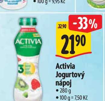 Activia jogurtový nápoj, různé příchutě 280 g