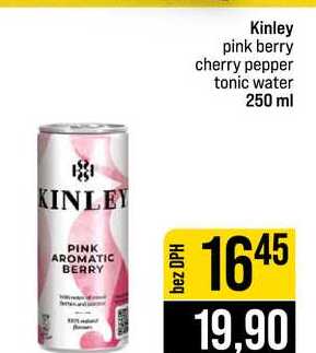 Kinley pink berry cherry pepper tonic water 250 ml