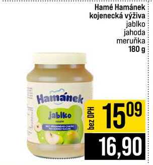 Hamé Hamánek kojenecká výživa jablko jahoda meruňka 180 g